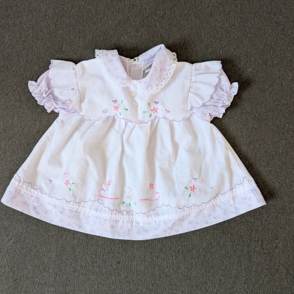 Vintage 80's newborn baby floral dress